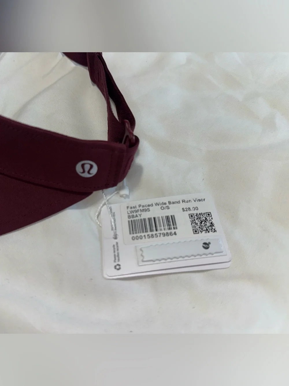 lululemon Fast Pace Wide Band Run Visor - Burgundy Bay